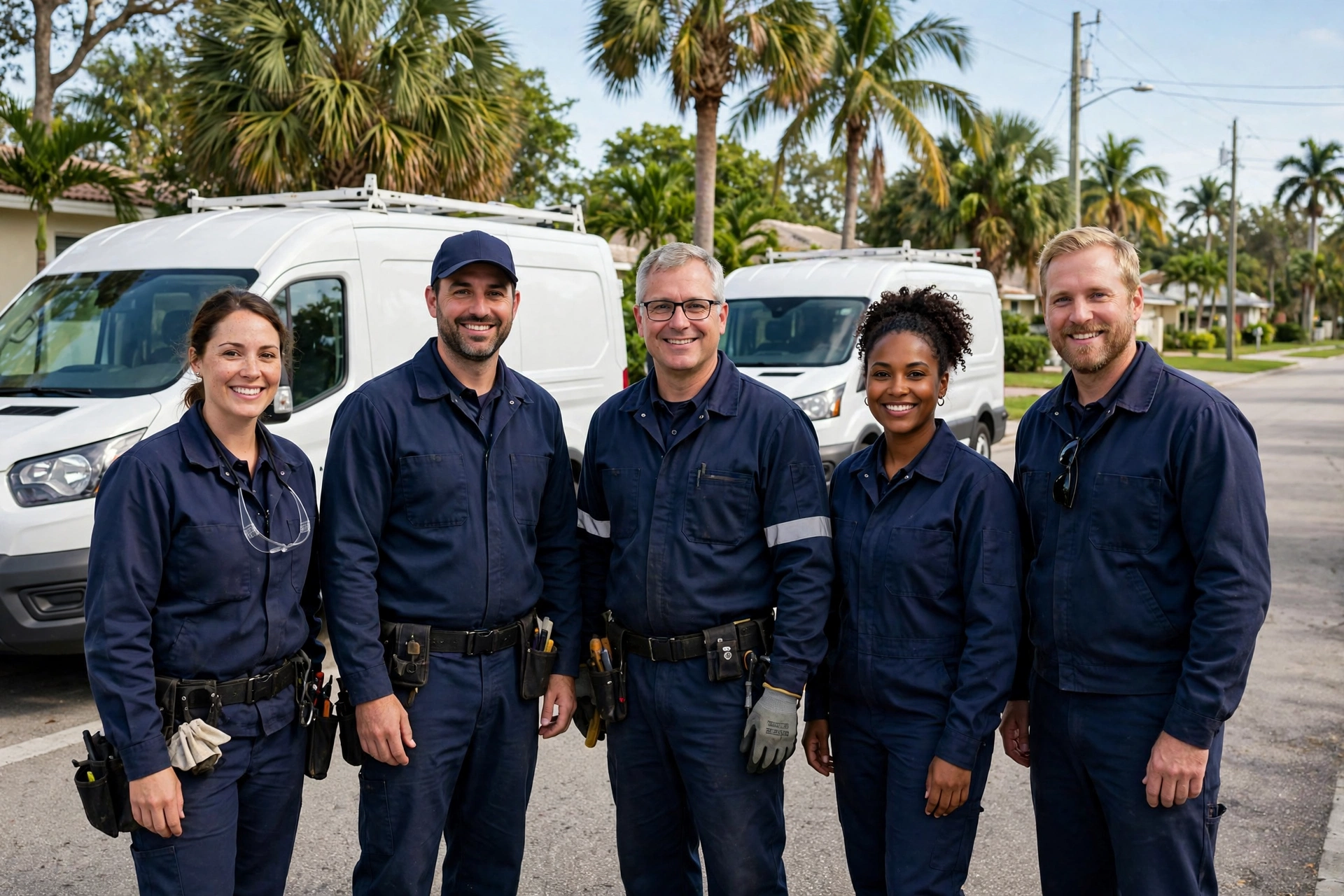 DryOut Inc water damage team and vans serving Florida cities