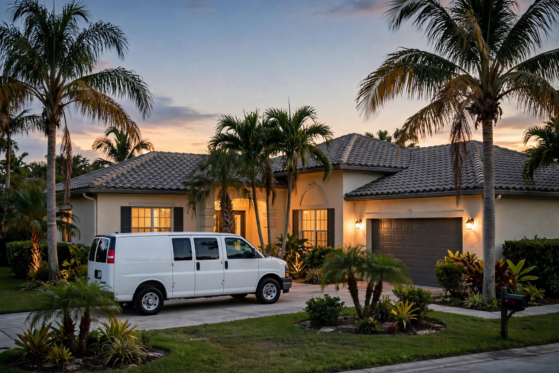 Water damage restoration in Central Florida, Florida - restoration van at Florida home